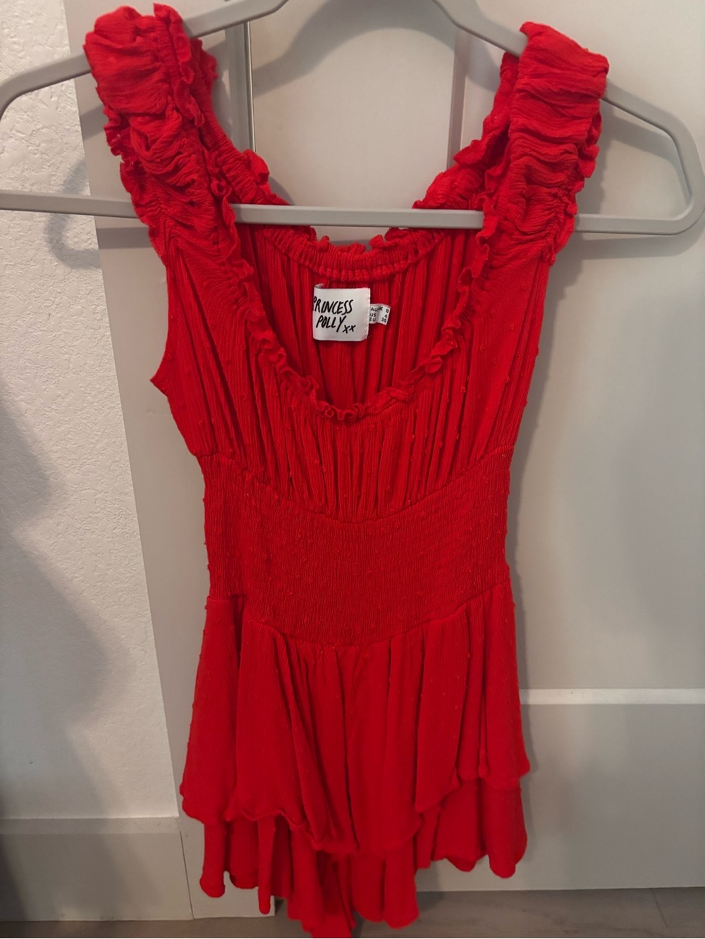 Princess Polly Vibrant Red Ruffled Tiered Tank